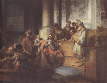 Gerbrand van den Eeckhout Christ teaching in the Synagogue at Nazareth (mk33) oil painting image